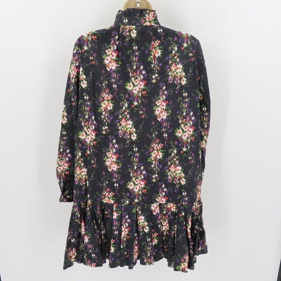 Tuckernuck Women Small Tate Onyx Falling Flowers Bouquet Dress Pleated Floral - Picture 5 of 10